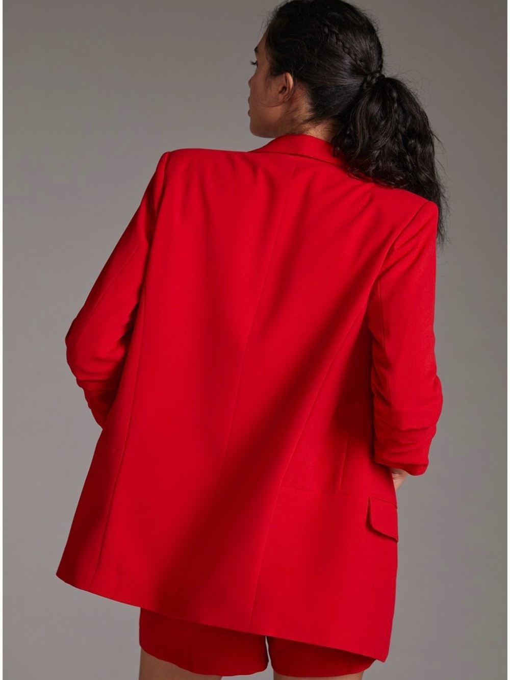 Mare Mare x Anthropologie Red Two Piece Set- Blazer M and Shorts L - Picture 9 of 10